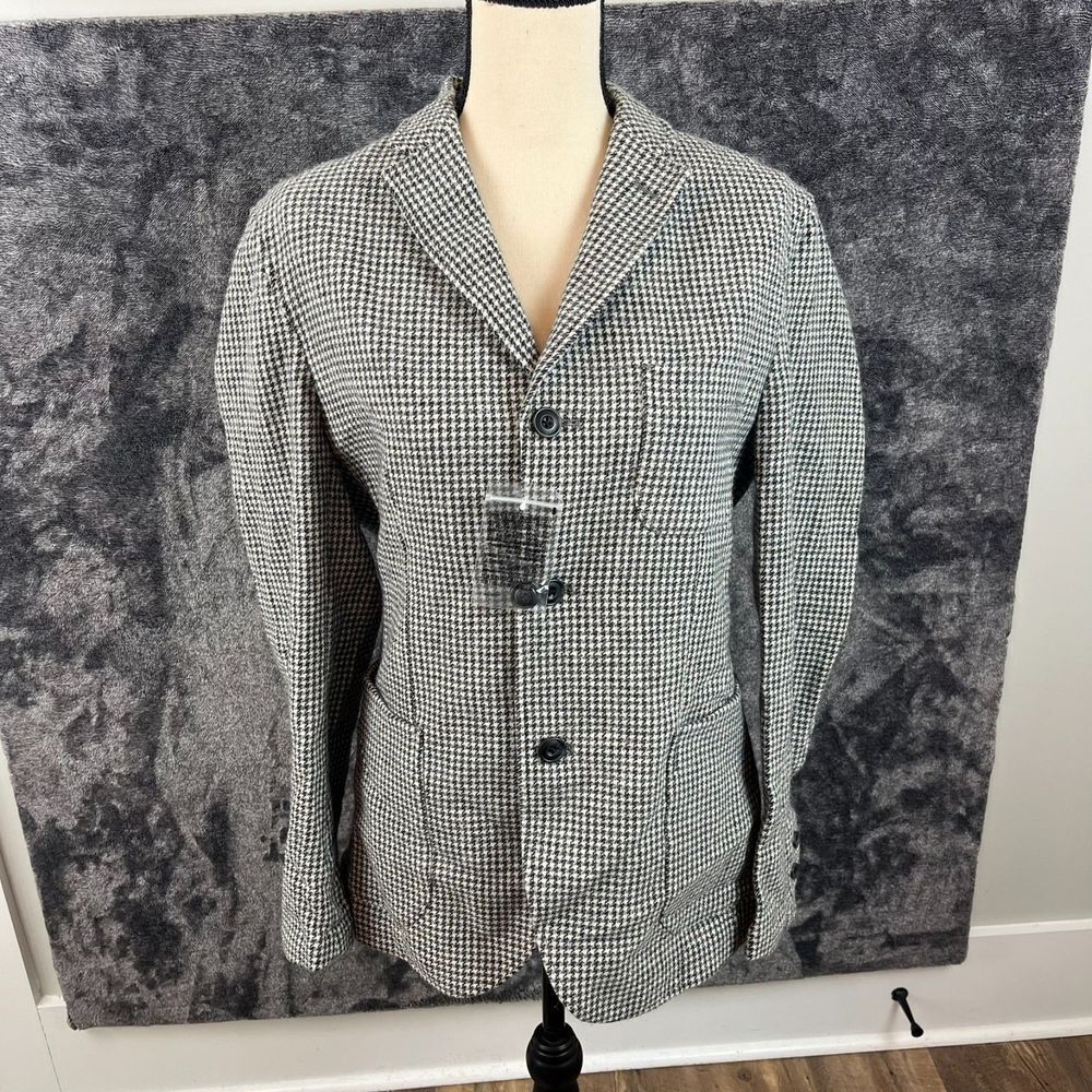 Ines De La Fressange X Uniqlo Wool Checkered Blazer Women's S Black White NWT